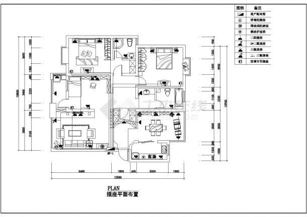 某室内装修设计cad施工方案图（全套）-图二