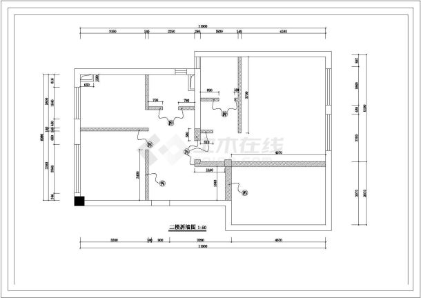 某别墅整套各层精装修CAD施工设计方案图-图五