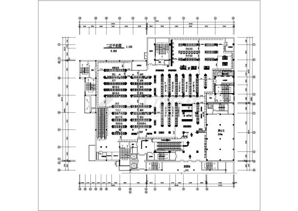 某大型商超超市cad平面装修施工图-图一