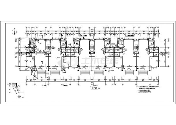 某五层住宅楼建筑施工cad设计图纸-图一