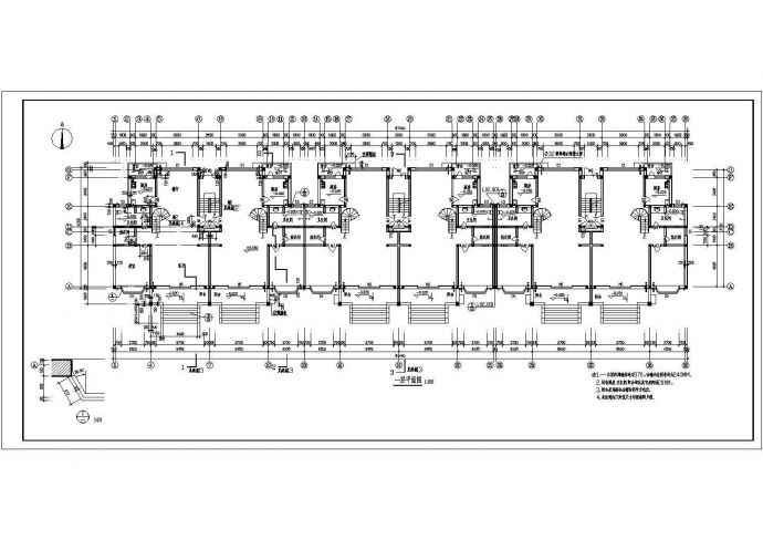 某五层住宅楼建筑施工cad设计图纸_图1