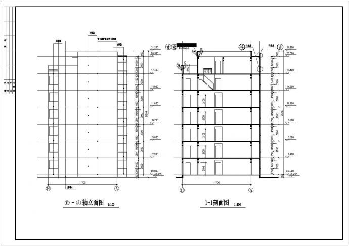 某七层住宅建筑施工全套cad设计图纸_图1