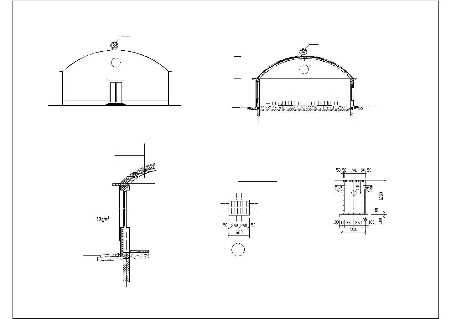 某猪舍建筑结构CAD施工设计图纸