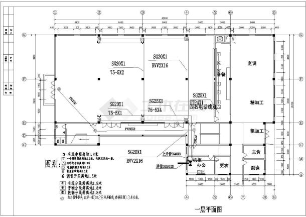 某小学弱电电气cad施工设计图纸-图一