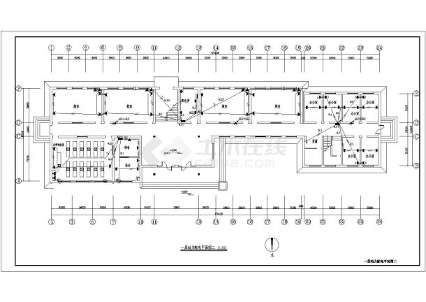 某中学教学楼全套电气cad施工设计图-图二