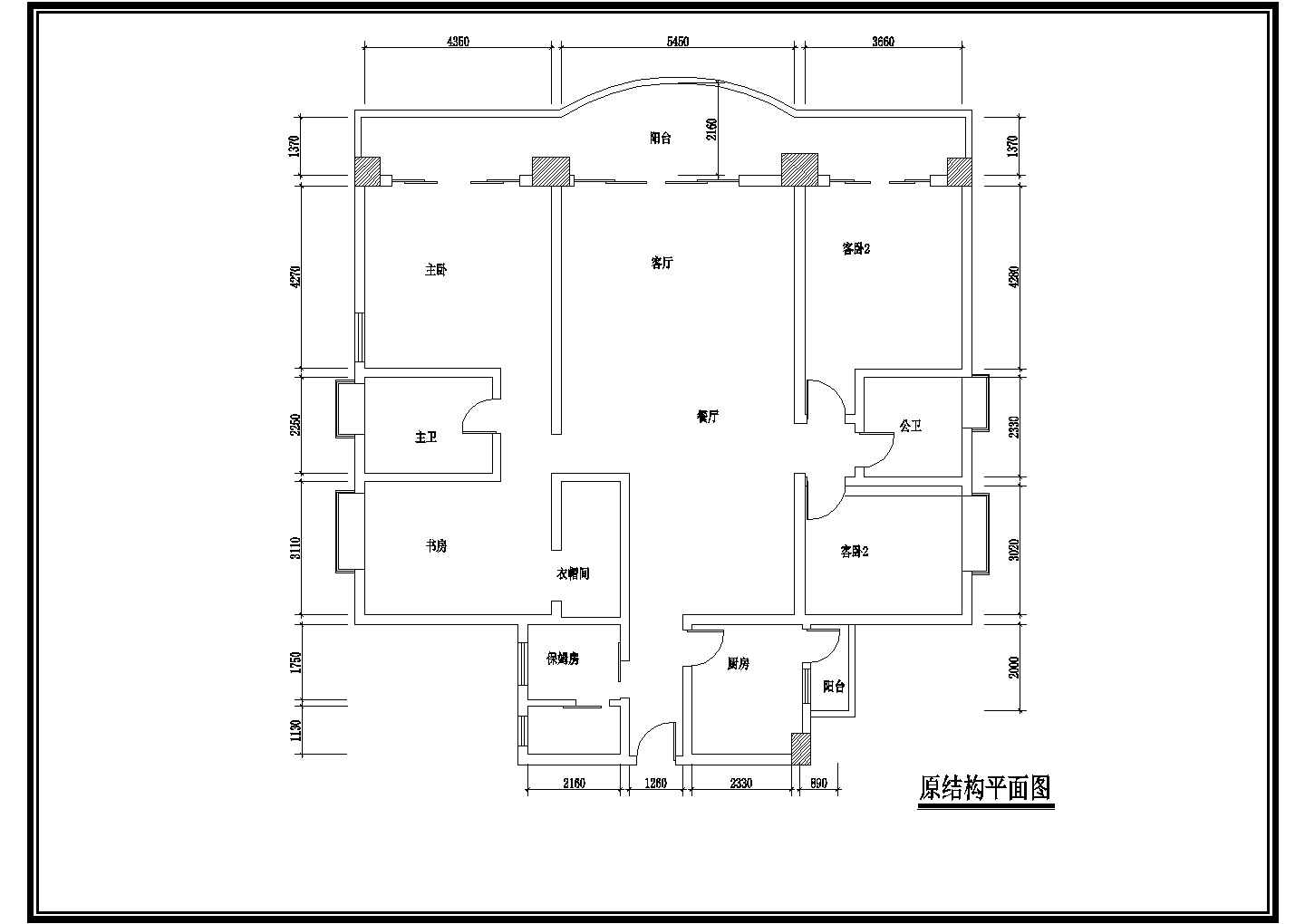 某家居室内装修装饰cad施工设计平面布置图纸