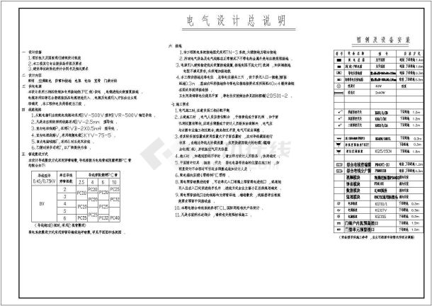 某公司底下商场多层住宅楼电气cad施工图纸-图二