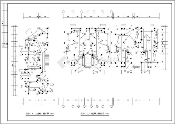 某公司多层商住楼电气cad施工图纸-图二