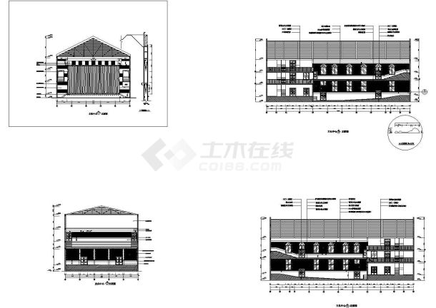 某礼堂装饰装修cad施工设计图纸-图一