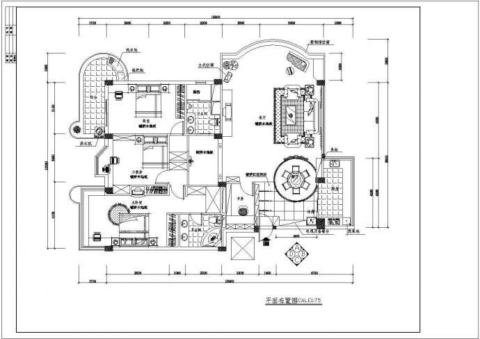 某私人住宅楼室内装修设计cad施工图纸_图1