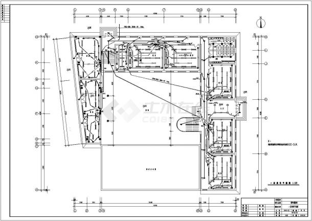 某地中学教学楼电气cad施工设计图-图一