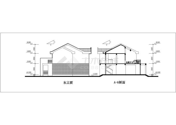 某小面宽联建房户型方案cad设计图-图一