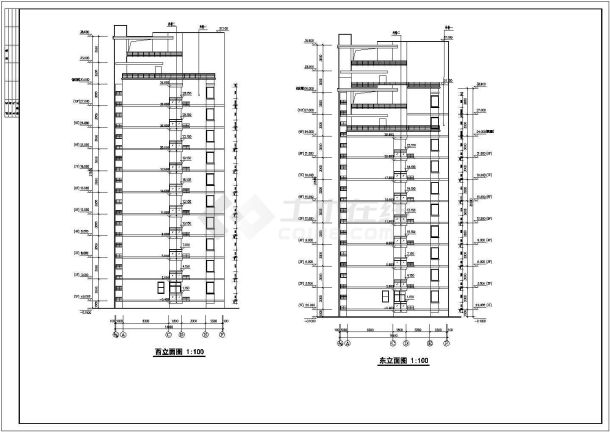 某十层住宅楼建筑cad施工设计图 -图一
