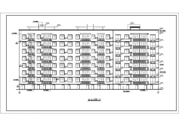 某小区八层住宅建筑cad施工图纸-图一