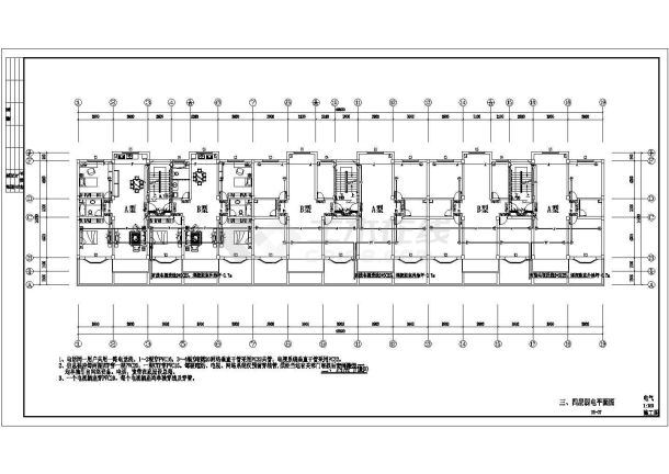 某地区商住楼电气设计ca施工d图纸-图二