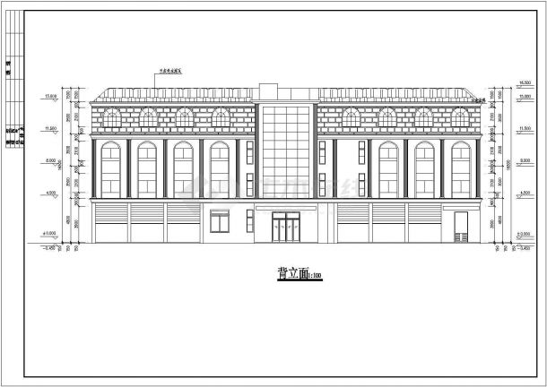 某欧式综合办公楼建筑设计方案图纸-图二