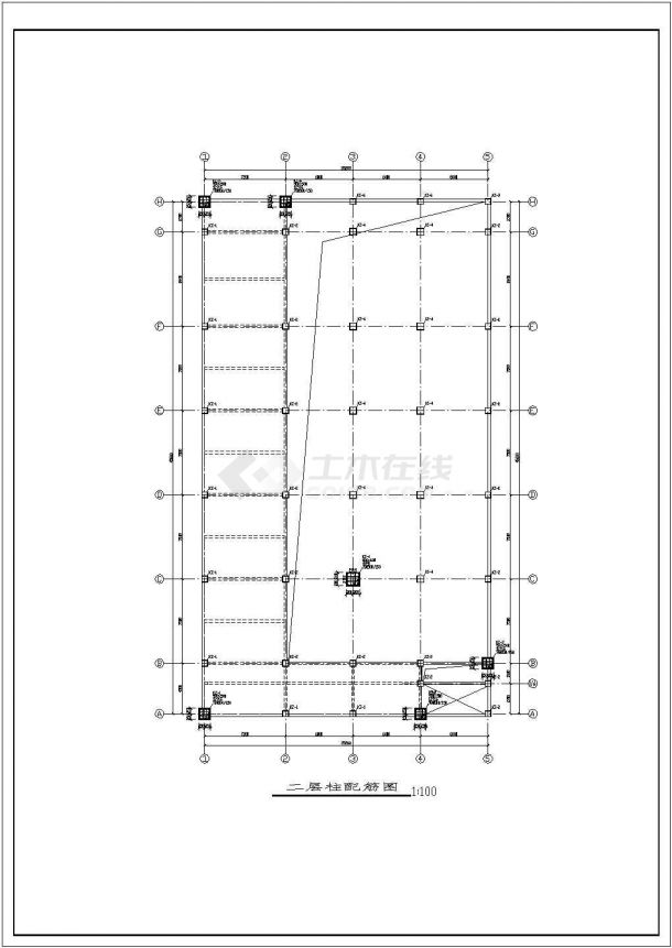 某校羽毛球馆建筑结构设计施工图纸-图二