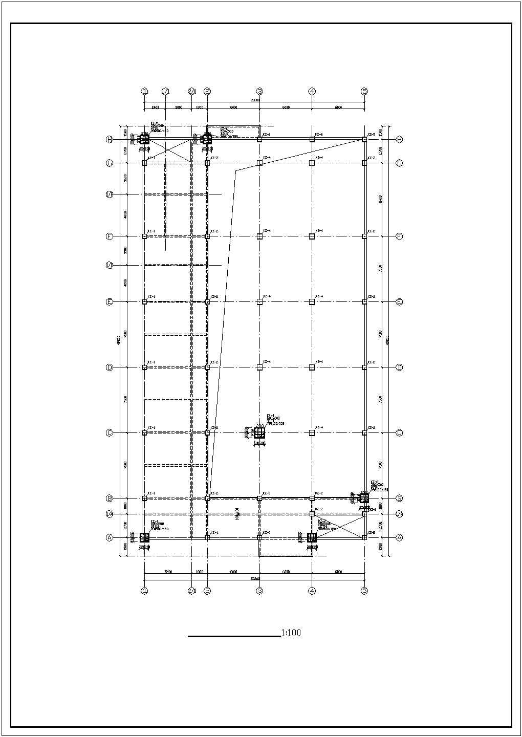某校羽毛球馆建筑结构设计施工图纸