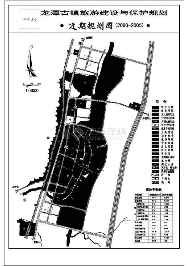 某大型建筑面积古镇规划设计施工图纸-图一