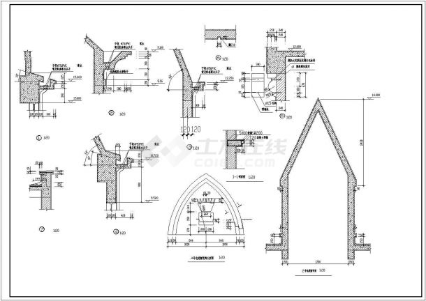 某地区全套古典建筑施工CAD设计图纸-图一
