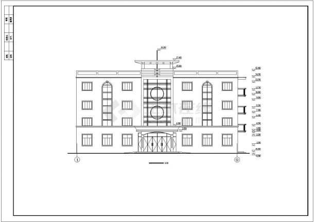 某办公楼建筑及结构施工CAD图纸-图一