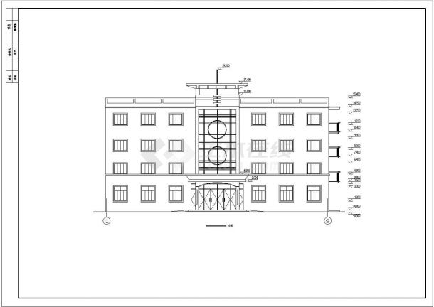 某办公楼建筑及结构施工CAD图纸-图二