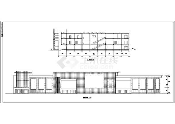 某三层大型临街商场综合楼建筑施工图-图二