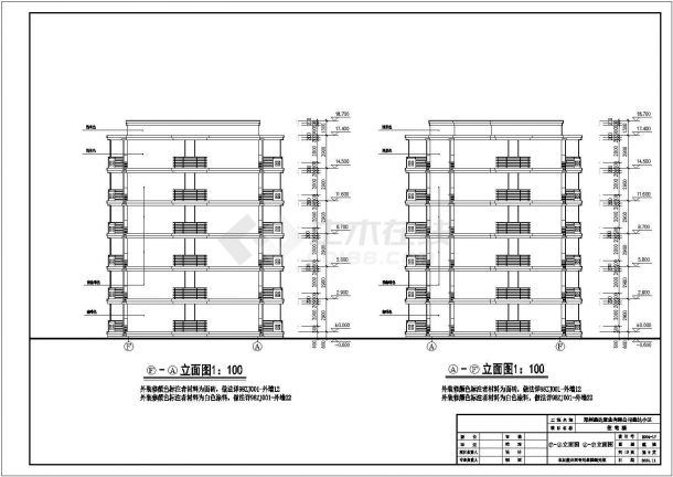 某小区欧式住宅楼建筑cad施工设计图纸-图二