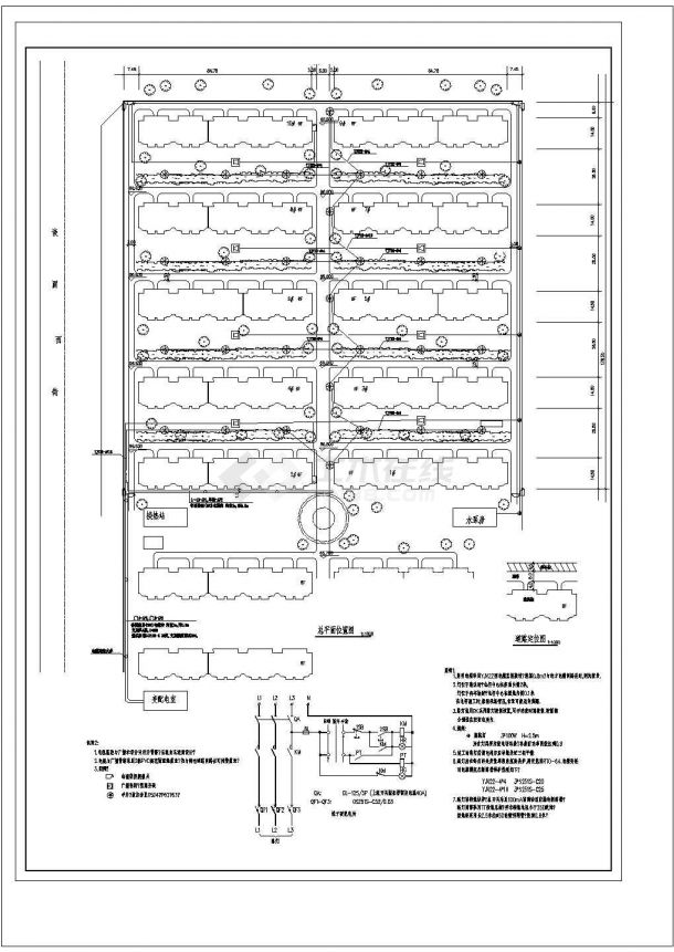 一个多层小区电气外网CAD平面布置图-图一