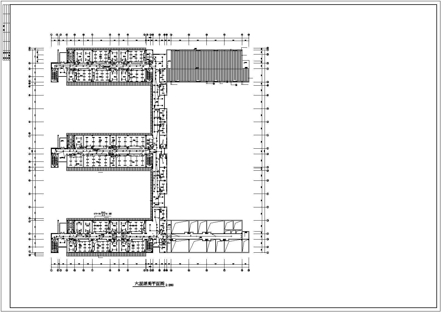 六层高校试验楼电气施工CAD平面图