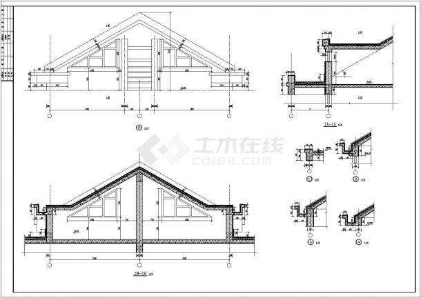 某地写字楼建筑cad施工设计施工图-图二