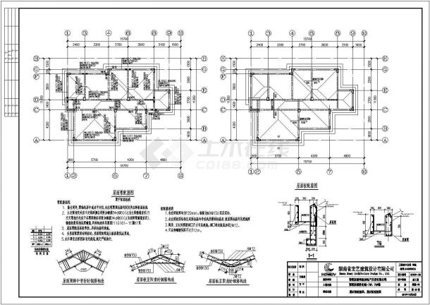 某三层别墅住宅建筑结构cad施工设计图纸-图二