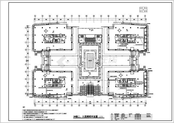 国际广场夜景照明电气cad施工图-图二