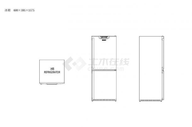 CAD图库 - 电器类 - 冰箱及冰柜（30种，90个块，有遮罩）CAD图-图二