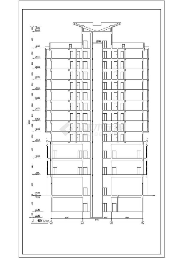 某十二层商铺及办公综合楼建筑施工图-图一