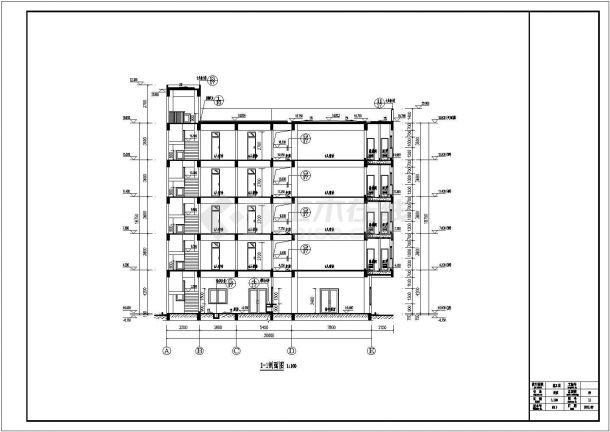 厂区多层宿舍楼建筑方案CAD施工图纸-图二