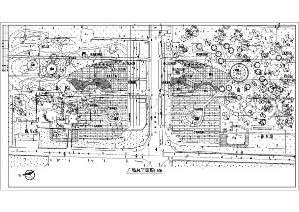 某广场绿化设计cad施工设计案图-图一