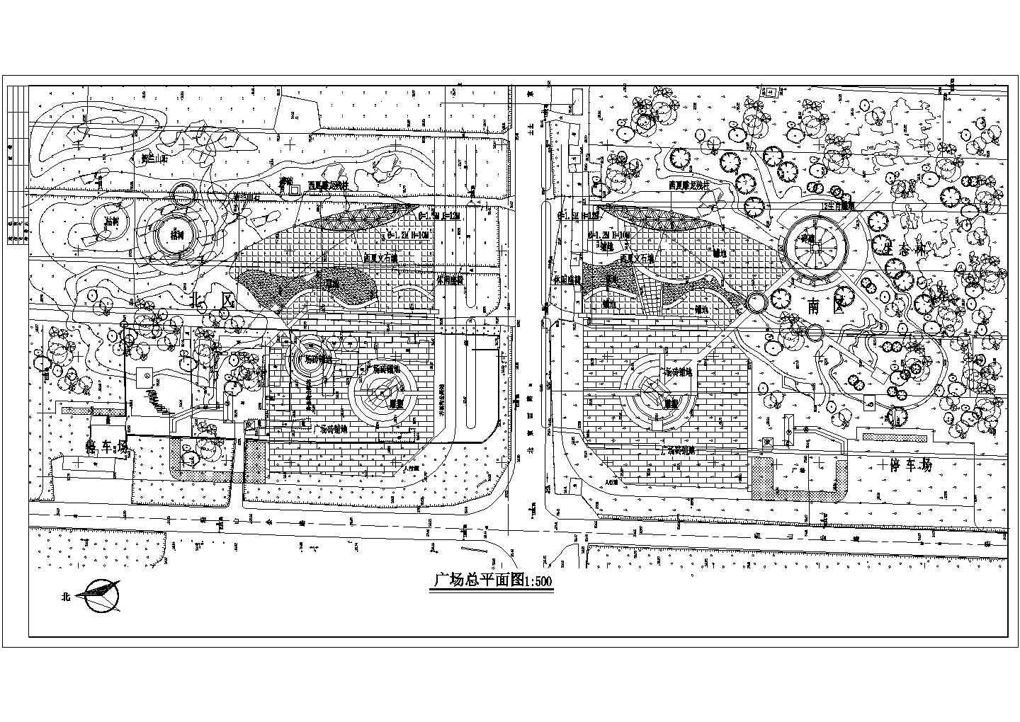某广场绿化设计cad施工设计案图