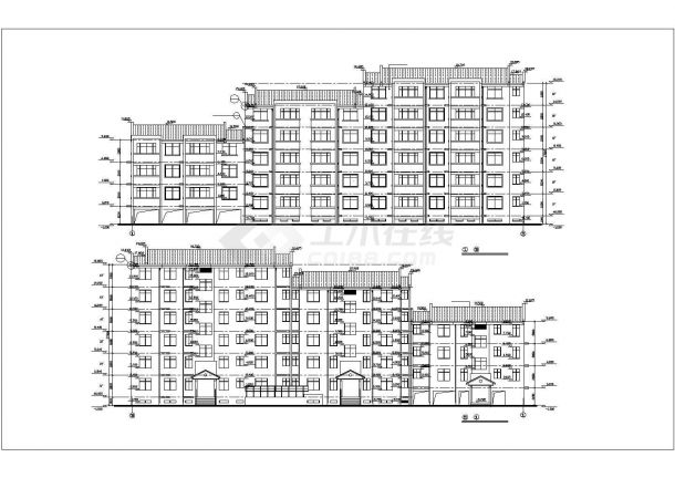 某地区房型较好的6层住宅楼建筑cad施工设计图-图一