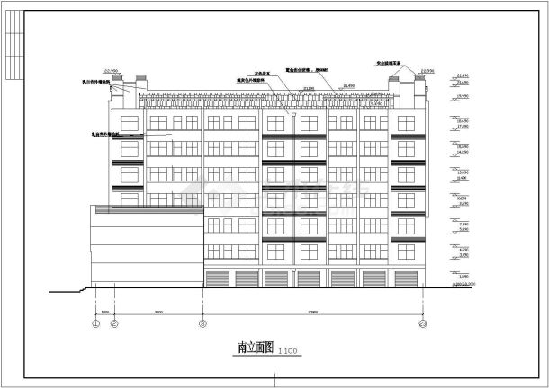 某地区房型较好的6层住宅楼建筑施工设计图-图一