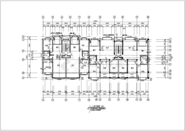 某地区全套四层住宅楼建筑施工CAD设计图纸-图一