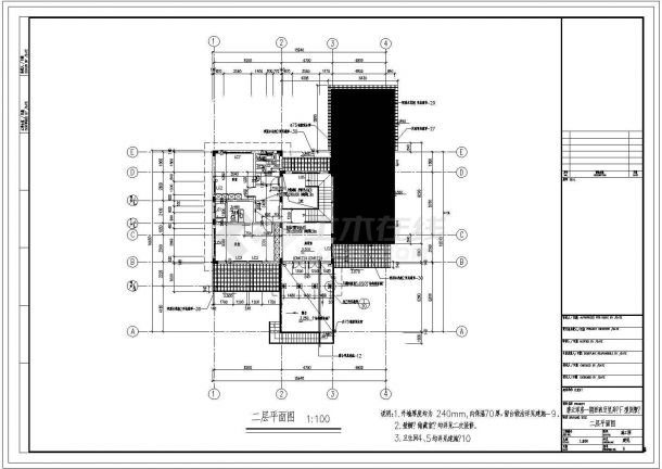 上海某二层高档别墅（F型）建筑施工图 -图二