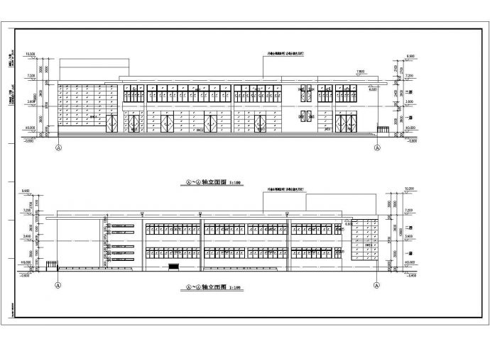 二层服务楼建筑设计施工方案CAD图_图1