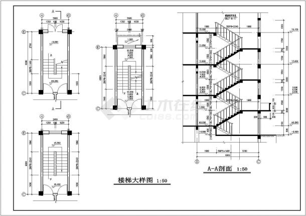 某地区全套六层住宅楼建筑施工CAD设计图纸-图一