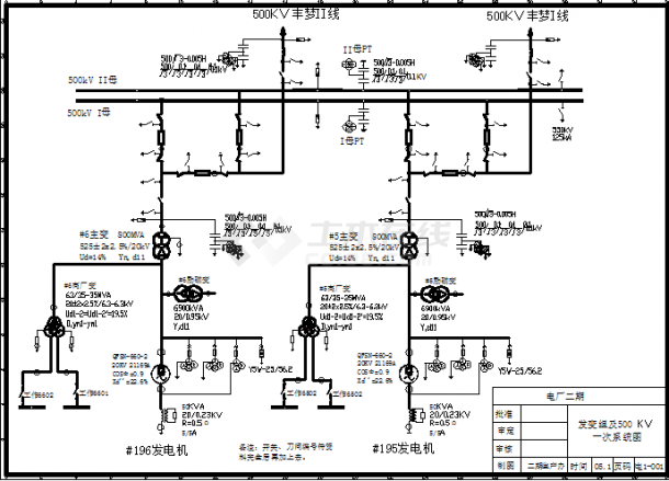某电厂高压500KV接线cad设计图纸-图二
