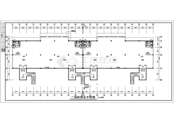 整套四层办公楼给排水设计cad施工图纸-图二