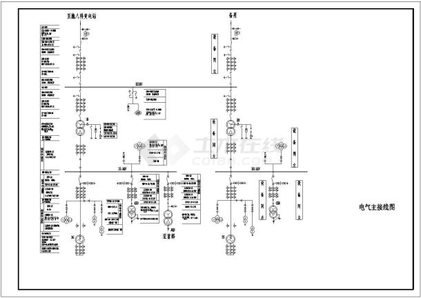 某城市电站电气原理平面设计CAD图-图一