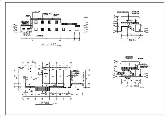 某二层254平方米餐厅建筑施工图纸_图1
