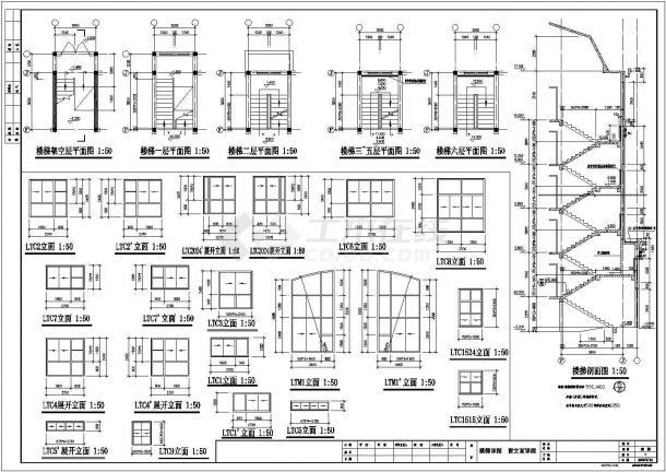 某六层住宅楼建筑施工全cad设计图 -图二