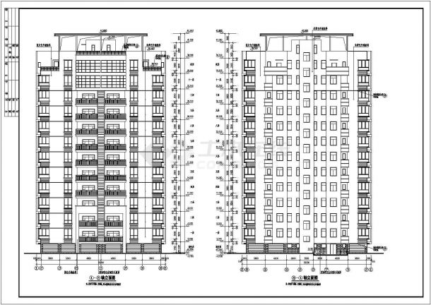 某十一层住宅楼建筑施工全cad设计图 -图二